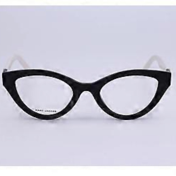 Marc Jacobs Black/White Retro Cat-Eye Frame Clear Lens Eye Glasses - Picture 1 of 4